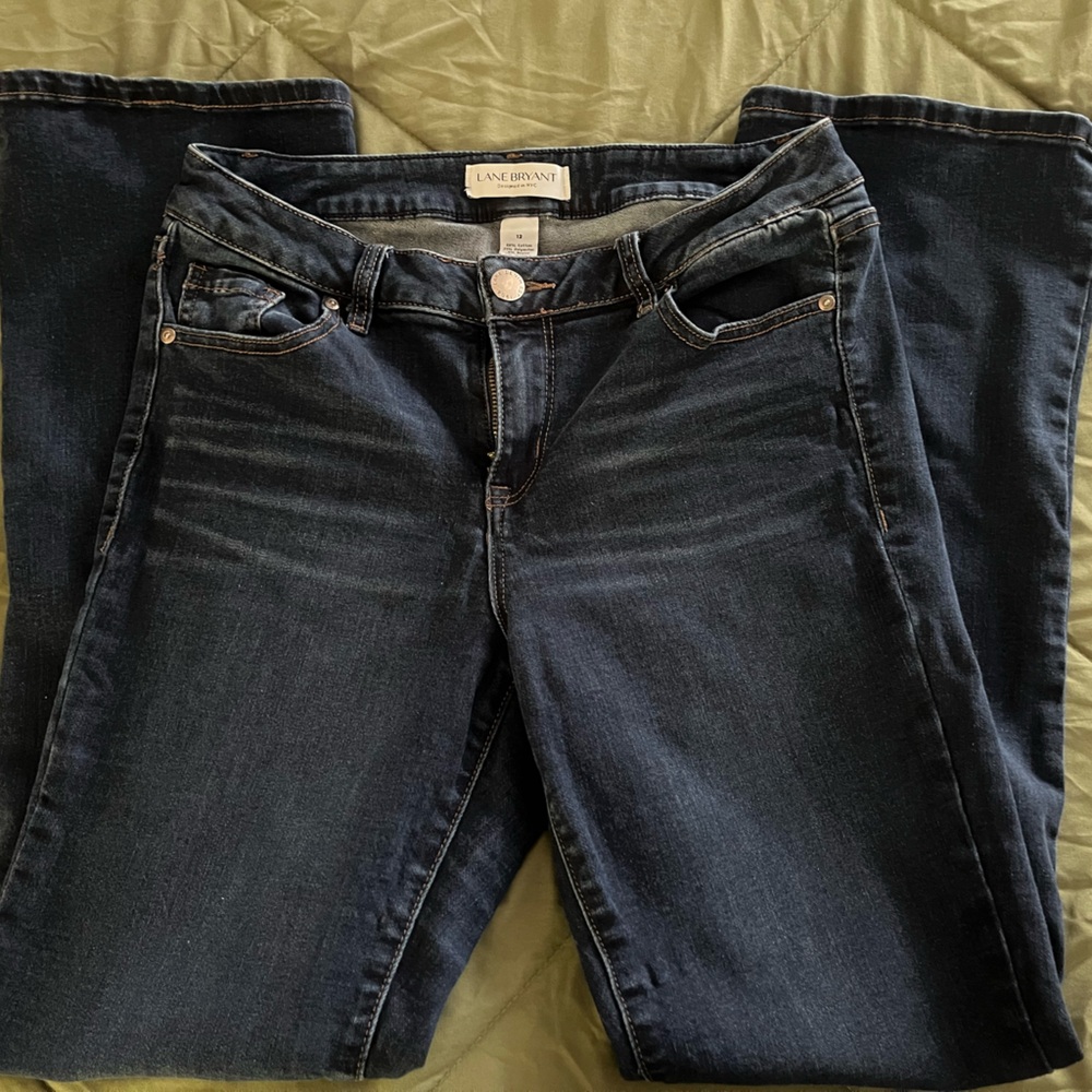Lane Bryant Women's Dark Blue Straight Leg Jeans